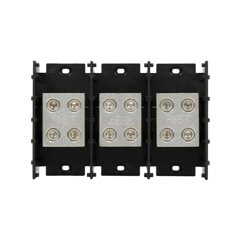 BLOCK DE DISTRIBUCION 16500-3 600V 620A CONEXIONES: LINEA: (2) 350MCM – #4Cu-Al  CARGA: (2) 350MCM – #4Cu-Al EATON BUSSMAN