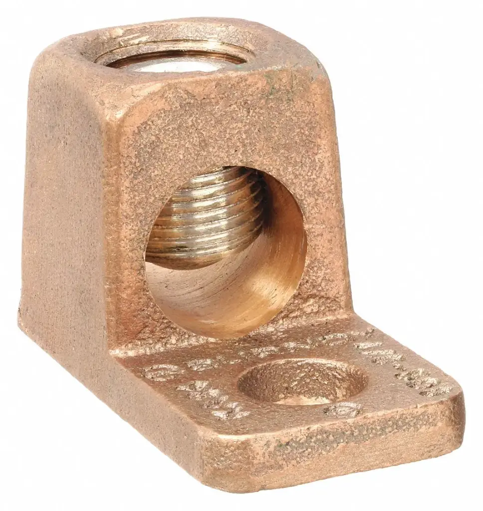 ZAPATA TERMINAL DE COBRE, 1 ORIFICIO, 4/0 AWG-500 KCMIL, PERNO DE 1/2, 1 TORNILLO. MCA BURNDY KA34