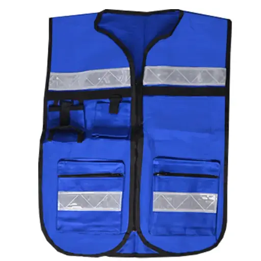 [SR1049] CHALECO REPORTERO MRS AZUL REY UNITALLA 